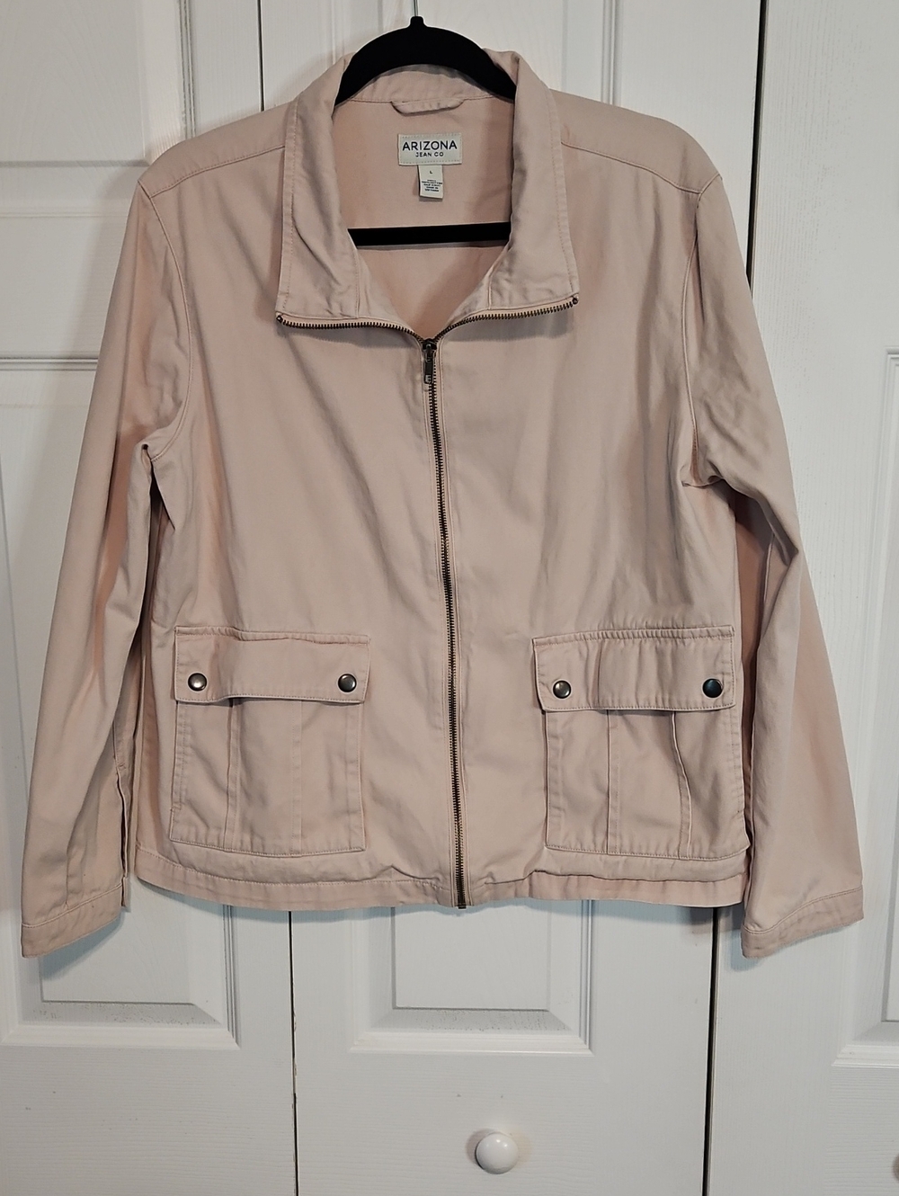 Arizona Jean Company Pale Pink Zip-Up Utility Jacket